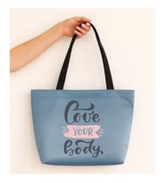 Love Your Body Tasarım Mat Saten Çanta (İndigo Mavi)