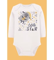 Organik Baskılı Pamuklu Unisex Bebek Body UZUNE208