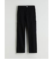 LCW Kids Siyah Slim Fit Kız Çocuk Kargo Jean Pantolon