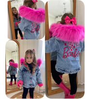 Barbie Kız Çocuk Kışlık mont (Pembe-Lacivert)