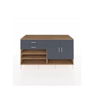 Kronos Konsol 4 Raflı 2 Çekmeceli 2 Kapaklı 176x59x99 Çam-Antrasit
