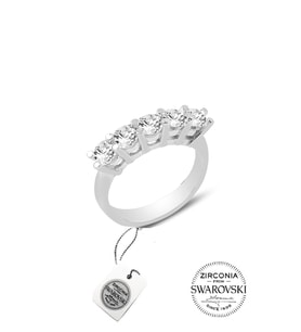 Söğütlü Silver Gümüş Swarovski beş taşlı yüzük