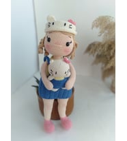 Amigurumi kiyomi bebek ve hellokitty oyuncaklı