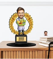 Kişiye Özel Karikatürlü Yılın Diyetisyeni Ahşap Oscar - Masaüstü Biblo
