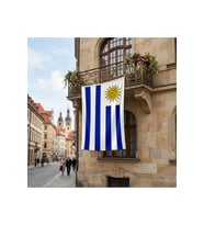 Uruguay Bayrağı Premium Raşel Kumaş 150x225 Cm