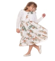 Gülücük Kids G01640-902 Kız Çocuk Şifon Çicekli Bolero Takım Elbise - Gülücük - Yeşil-13 YAŞ (Yeşil)