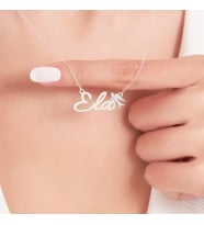 925 Ayar Gümüş Kırlangıç Tasarımlı Kişiye Özel İsimli Kadın Kolye