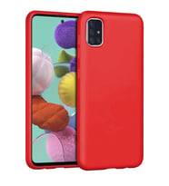 Samsung Galaxy A71 İnce Mat Silikon Kılıf Kırmızı