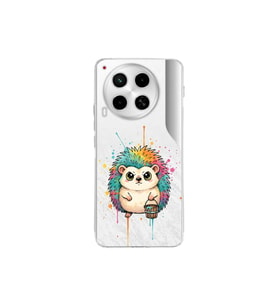 Tecno Camon 30 ile Uyumlu Splash Kirpi Tasarımlı Şeffaf Silikon Kılıf