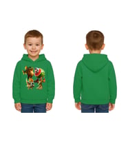 Unisex Brainrot Baskılı Çocuk Swaetshirt Kapüşonlu 3 İplik Şardonlu (Yeşil)