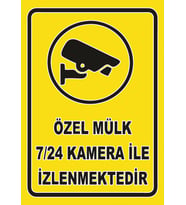 Özel Mülk Kamera İle İzlenmektedir 21x28 Arkası Sticker