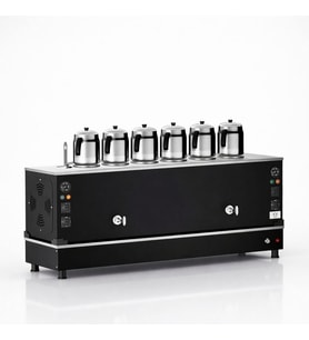 Anka Pro Kompakt Full Otomatik Çay Makinası 6 Demlikli 60 Litre Siyah Elektrikli Doğalgazlı