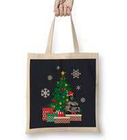 Arnie Around The Christmas Tree Arnold Arnie Retro Japanese Schwarzenegger Bez Çanta Uzun Saplı