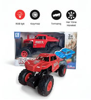 1:18 Ölçek Rock Crawler Off-Road RGB Işıklı Oyuncak Araba (Kırmızı)