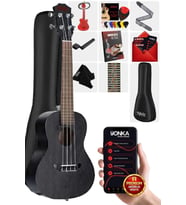Midex SPA-235BK Maun Ağacı Yüksek Kaliteli Soprano Ukulele Seti Siyah
