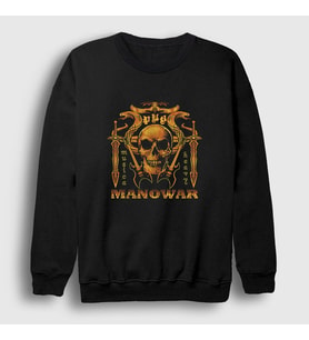 Presmono Unisex Siyah God Of Fire Manowar Sweatshirt 63500tt