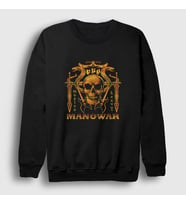 Presmono Unisex Siyah God Of Fire Manowar Sweatshirt 63500tt