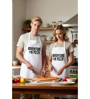 Unisex Mutfak Önlüğü Pizza Temalı Grafik Baskılı Retro Tasarım Aşçı Rahat Günlük Modern Şık Konforlu