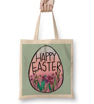 Happy Easter 03 Bez Çanta Uzun Saplı