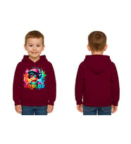 Unisex roblox Baskılı Çocuk Swaetshirt  Baskılı Kapüşonlu 3 İplik Şardonlu (Bordo)