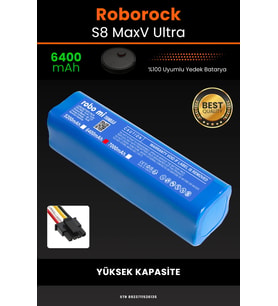 Roborock S8 Maxv Ultra 6400mAh Robot Süpürge Bataryası - Sertifikalı Güvenlik, Gerçek Kapasite