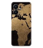 Vivo Y22S Kılıf Silikon Desen Özel Seri Map Planet 1656