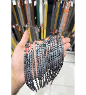 Hematit Taşı Yassı Daire Kesim Mat Gri 6mm Doğal Taş Dizi