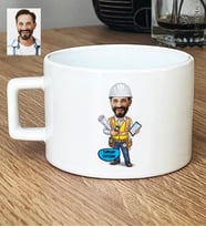 Kişiye Özel Karikatürlü İnşaat Mühendisi Lüks Fincan Mühendisler Günü Hediyesi