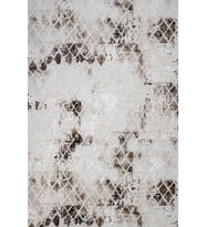 Ekru Renk Geometrik Desenli Salon Halısı Dijital Baskı Kaymaz Tabanlı Modern Tasarım Şık