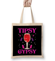Cute Tipsy Gypsy Funny Halloween Drinking Wine Bez Çanta Uzun Saplı
