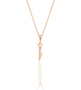 Gümüş rose zirkon taşlı bıçak modeli kolye SGTL11872ROSE