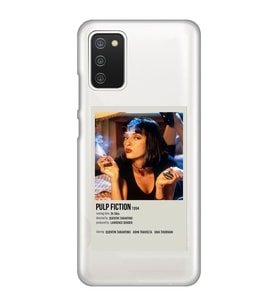 Samsung Galaxy A02S Uyumlu Pulp Fiction Minimalist Poster Desenli Şeffaf Telefon Kılıfı