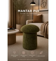 Mantar Puf Bukle Kumas Modern Zarif