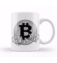 Bitcoin Money Is Power BTC Cryptocurrency Trading Kupa Bardak Porselen