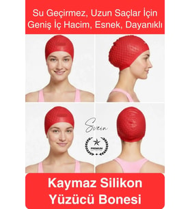 #Bone Su Geçirmez Kaymaz Silikon Yüzücü Bonesi Yüzme Şapkası Uzun Saç Yetişkin Esnek Havuz Deniz