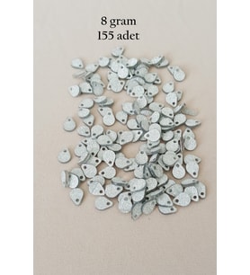 Oya Abiye Bileklik Kolye Pleksi Metalik Plastik Pul Gümüş Renk 8 gram 155 adet - BNC509