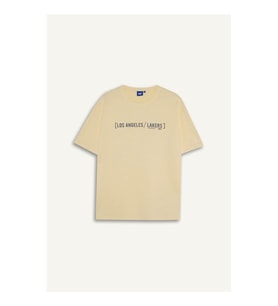 Defacto NBA Los Angeles Lakers Relax Fıt Bisiklet Yaka Sarı Erkek T-Shirt F9790AX/YL238