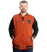 Mode XL Büyük Beden Erkek Kolej Mont Baskılı Ceket 23631 Tarçın