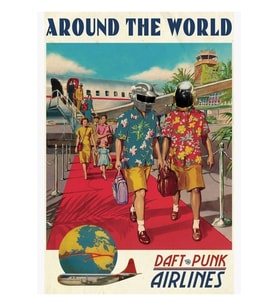 Daft Around The World Tablo Ahşap Poster Dekoratif