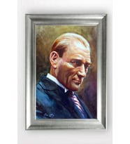 Gümüş Çerçeveli Atatürk Tablo cv1344