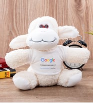 Kişiye Özel Google Tasarım Esprili Peluş Koyun (Beyaz)
