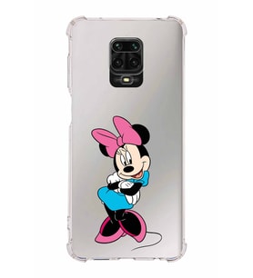 Xiaomi Redmi Note 9 Pro Köşe Korumalı Antişok Kapak Minnie Mouse Tasarımlı Şeffaf  Kılıf