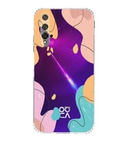 Huawei Nova 5t Uyumlu Kamera korumalı Kapak Karışık Renkler Tasarımlı Şeffaf Kılıf