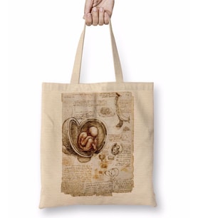 Leonardo Da Vinci Fetus Bez Çanta Uzun Saplı