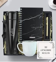 Kişiye Özel Termos Kupa Defter Kalem Hediye Seti