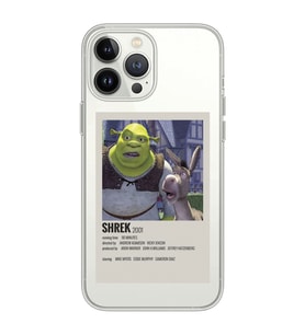 Iphone 15 Pro Uyumlu Shrek Minimalsit Poster Desenli Şeffaf Telefon Kılıfı
