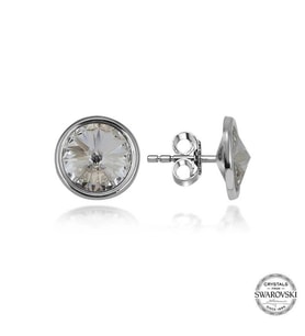 Swarovski Crystal Taşlı Gümüş Çivili Kadın Küpe