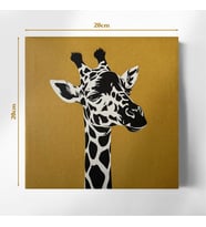 Zürafa Temalı 20x20 cm Illustrasyon Kanvas Tablo – Modern Ev Dekoru ve Hediye (Çok Renkli)