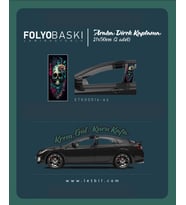 Araba Etiketleri, Tuning Kaplama, Direk Folyosu - Krem Gül, Kuru Kafa