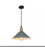 Dylight Retro Metal Gri Tekli Sarkıt Kafe Mutfak Aydınlatma Çap:30 cm